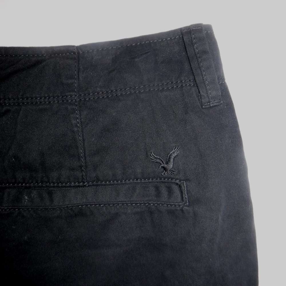 American Eagle Outfitters Longboard Shorts‎ Mens 33 Black Cotton Chino Logo NWT - Picture 8 of 8